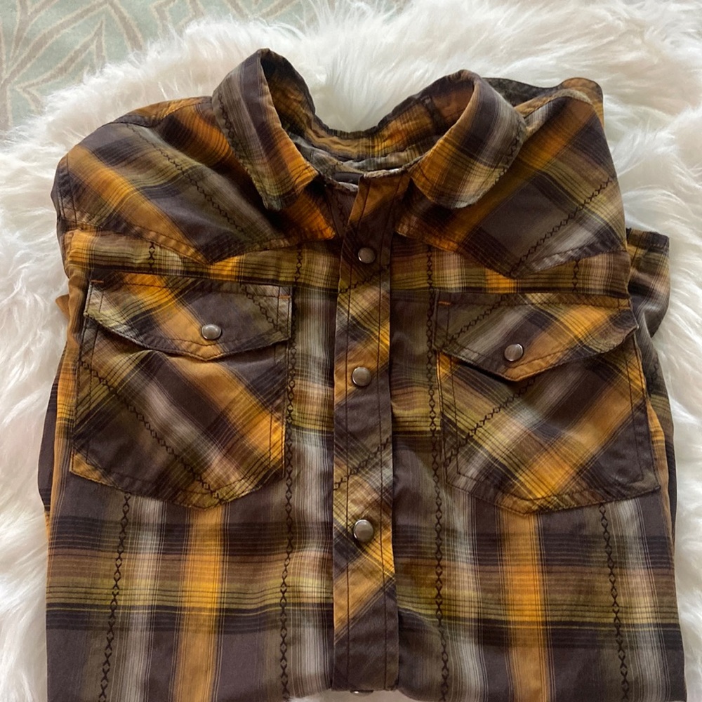 Prana mens snap front shirt size small